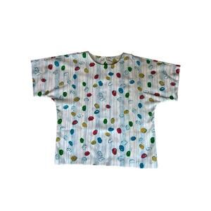 Division of Graff Women's Vintage Colorful Satin Career Blouse Size Medium